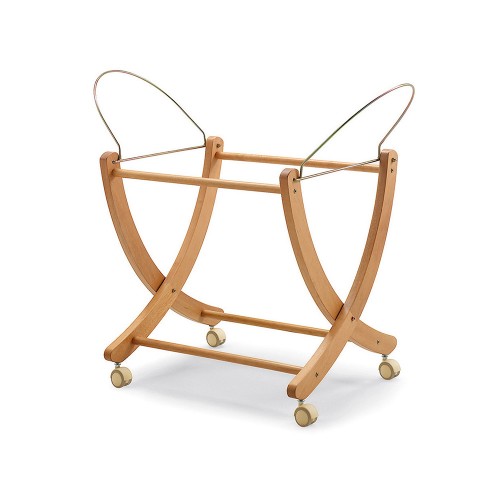 Base poles baby carrier for baskets in solid wood finish of your choice - With wheels