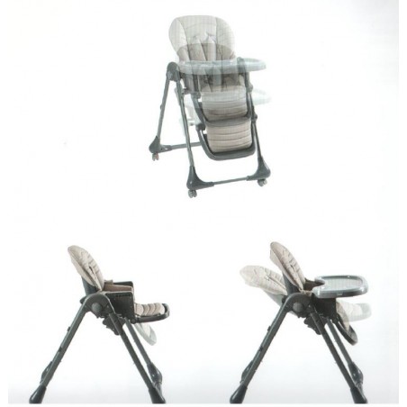 Chaise haute refermable Pappy-Plus avec coussin au choix L.58 cm et  H.107/122 cm - Pali