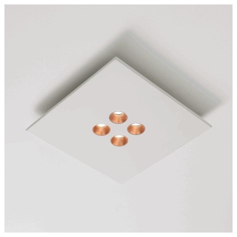  Plafonnier LED Minitallux Confort 4Q en différentes finitions par Icona Luce