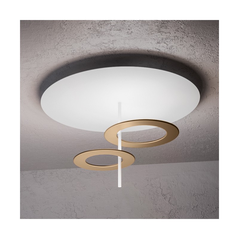  Minitallux Hula Hoop P2 LED ceiling light in different finishes by Icona Luce