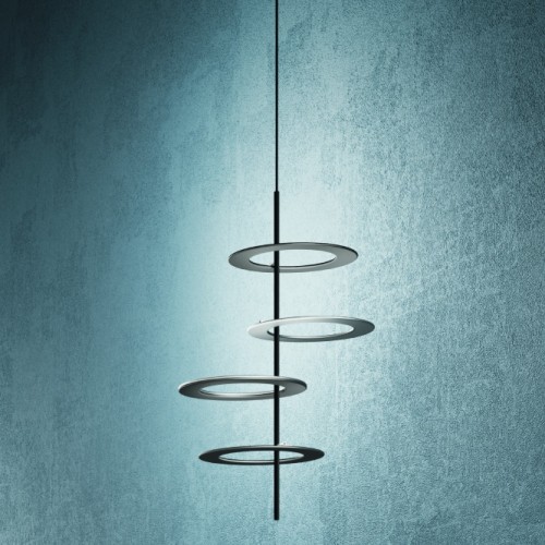 Minitallux LED suspension lamp Hula Hoop S4 in different finishes by Icone Luce