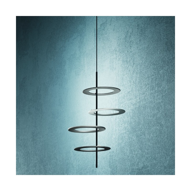  Lampe à suspension LED Minitallux Hula Hoop S4 en différentes finitions par Icone Luce