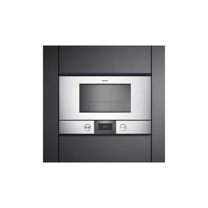  Gaggenau Built-in microwave oven with hinges on the left BMP 225 130 60 cm silver finish
