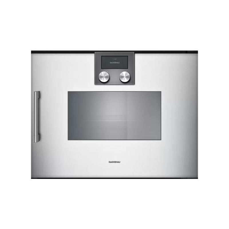  Gaggenau 60 cm built-in steam oven with right hinges BSP 220 131 silver finish