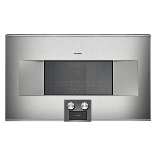 Gaggenau Combined microwave oven with hinges on the right BM 484 110 75 cm stainless steel finish