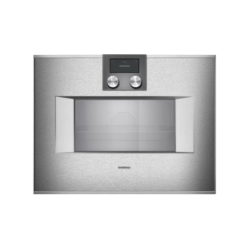Gaggenau Combined steam oven with top controls and built-in right hinges BS 470 112 60 cm stainless steel finish