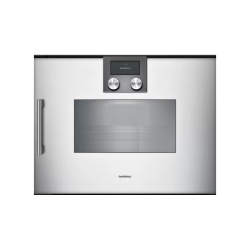Gaggenau Combined steam oven with right-hand built-in hinges BSP 250 131 silver finish 60 cm