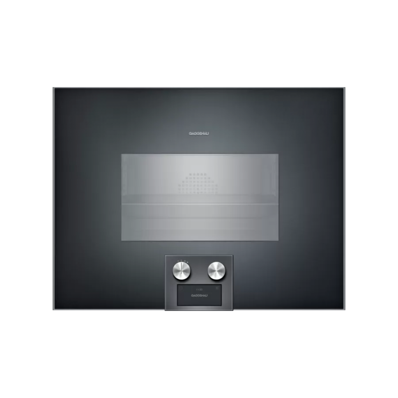  Gaggenau Combi steam oven with controls at the bottom and hinges on the left built-in BS 475 102 anthracite finish 60 cm