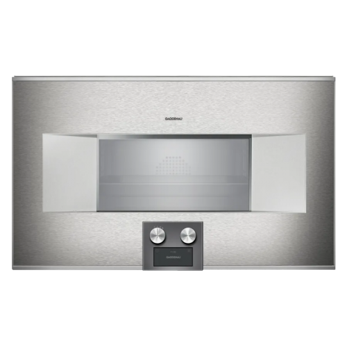 Gaggenau Combined steam oven with left-hand built-in hinges BS 485 112 76 cm stainless steel finish