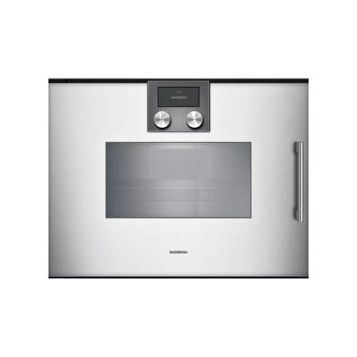 Gaggenau Combined steam oven with left-hand built-in hinges BSP 261 131 silver finish 60 cm