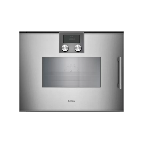 Gaggenau Combined steam oven with left-hand built-in hinges BSP 271 111 60 cm stainless steel finish