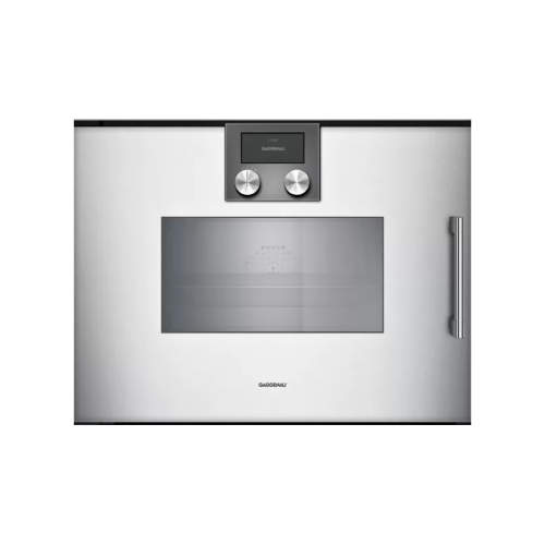 Gaggenau Combined steam oven with left-hand built-in hinges BSP 271 131 60 cm silver finish