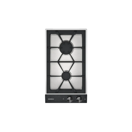 Table de cuisson à gaz Gaggenau VG232220 finition inox avec panneau de commande noir de 28 cm