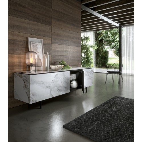 Ozzio Armor sideboard art. X306 with metal base L.162 cm and H.72 cm - 3 doors