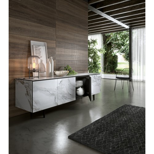 Ozzio Armor sideboard art. X306 with metal base L.215 cm and H.72 cm - 4 doors