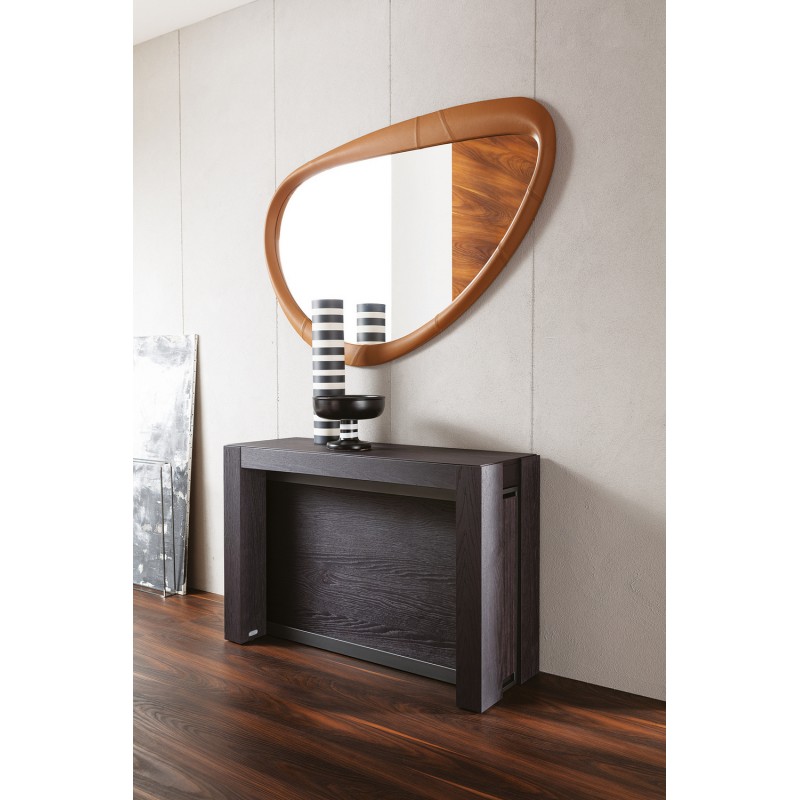  Ozzio Extendable console A3 art. T023 with metal structure and 40x112 cm oak top - With 5 internal extensions