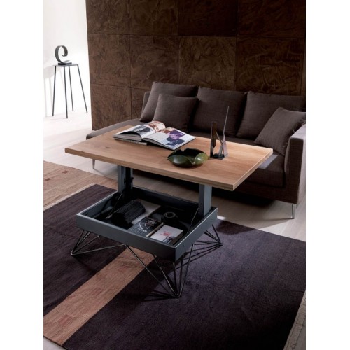 Ozzio Transformable table Radius art. T064 with metal structure and 117x68 cm top of your choice