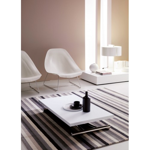 Ozzio Tavolino trasformabile Mondial CR art. T097 con struttura in metallo e piano a scelta da 115x65 cm - Con piano a libro
