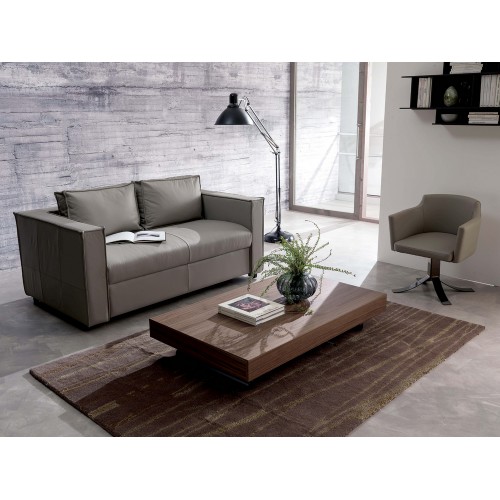 Table basse transformable Ozzio Newood art. T123 avec structure métallique et plateau au choix de 126x76 cm - Avec 2 rallong