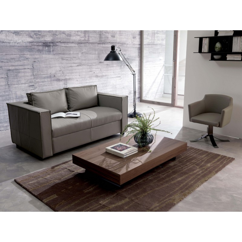 Ozzio Tavolino trasformabile Newood art. T123 con struttura in metallo e piano a scelta da 126x76 cm - Con 2 allunghe laterali