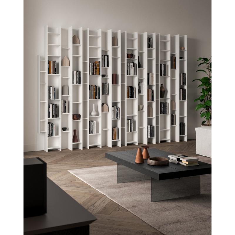  Ozzio Bookcase Byblos art. X026 in MDF and lacquered L.75 cm and H.216 cm