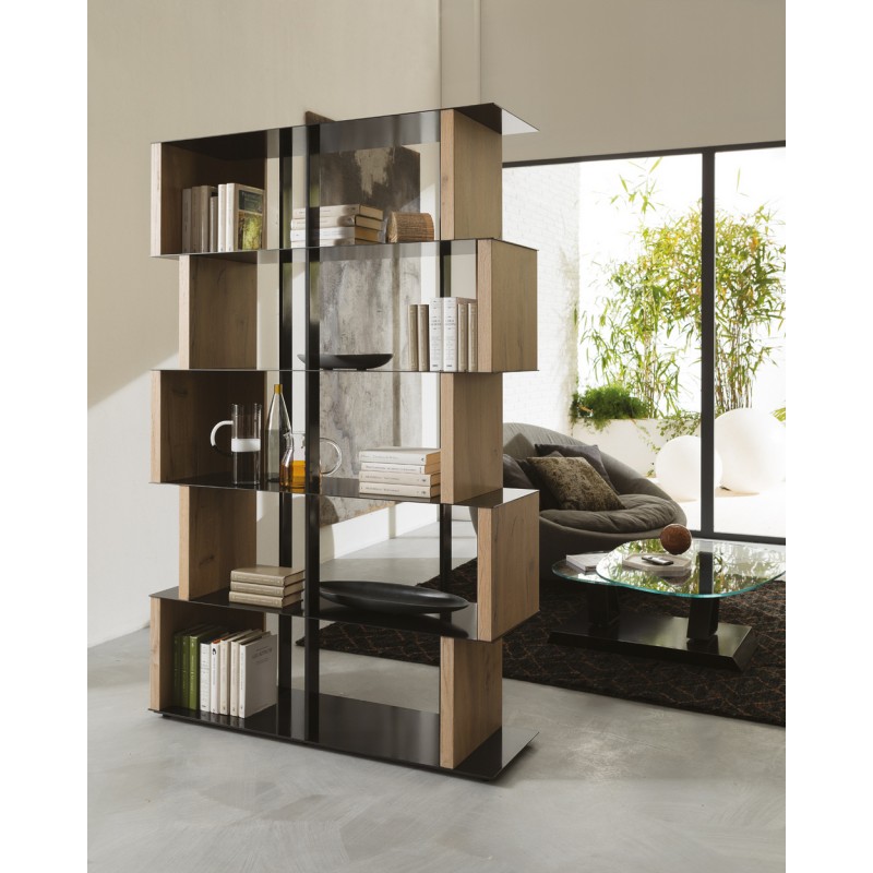  Ozzio Manga bookcase art. X028 in metal and wood of L.120 cm and H.188.5 cm