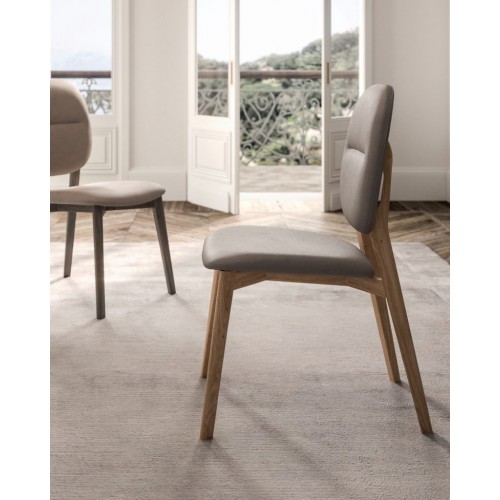Ozzio Sedia Giotto art. S010 struttura in rovere e seduta in tessuto da H.94 cm