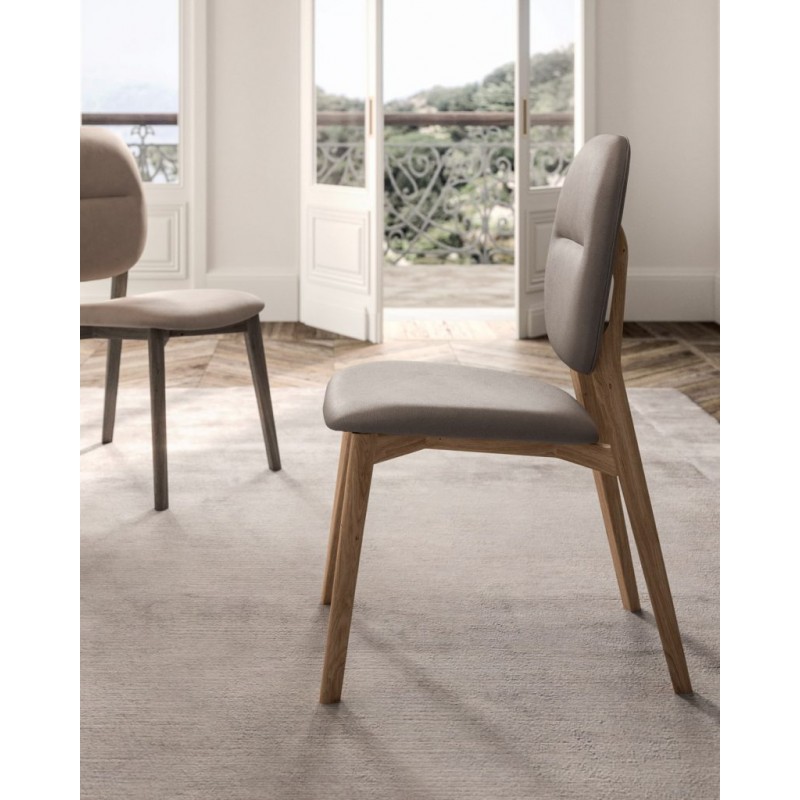  Ozzio Giotto chair art. S010 oak structure and seat in H.94 cm fabric