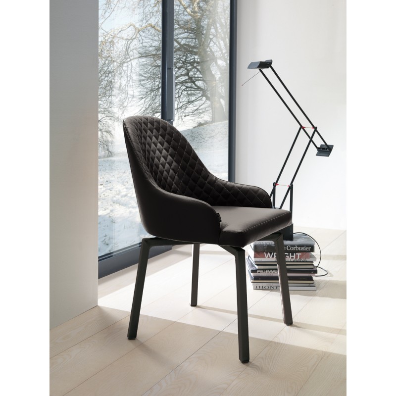  Ozzio Swivel armchair Demetra art. S052 completely covered by H.83 cm