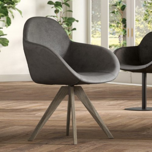 Ozzio Armchair Fiona art. S447 structure in beech and seat in H.86 cm fabric