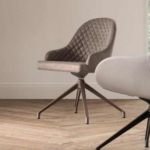 Fauteuil pivotant Ozzio Gilda art. Structure en métal S461 et assise en tissu H.81 cm