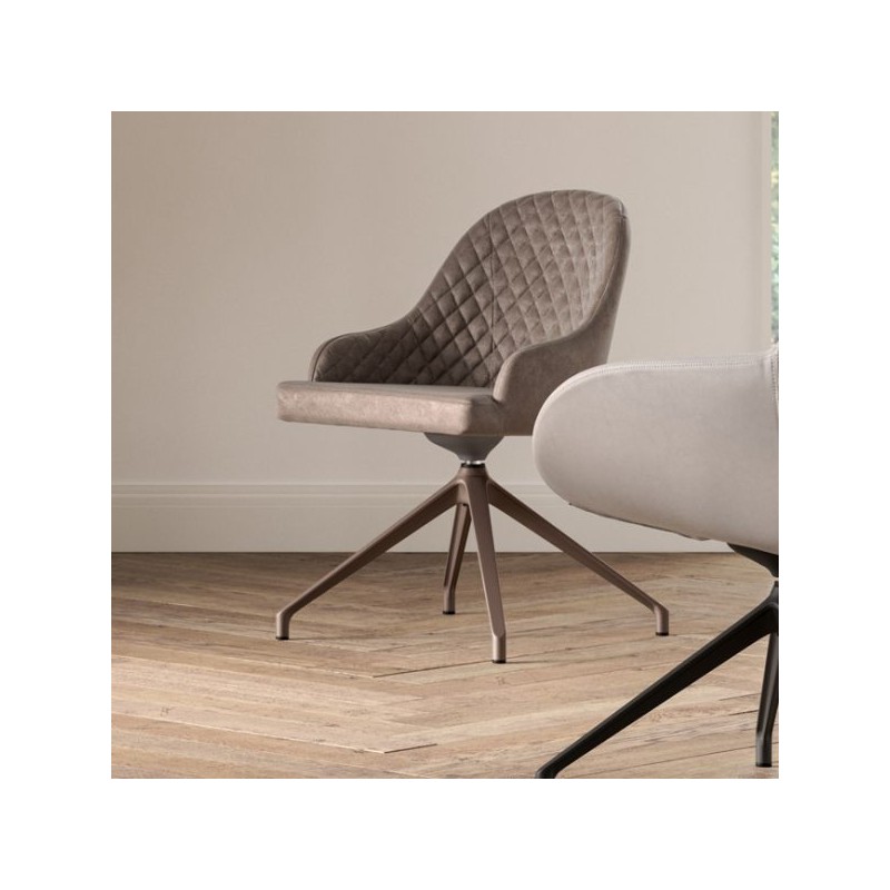  Sillón giratorio Ozzio Gilda art. S461 estructura de metal y asiento en tejido H.81 cm