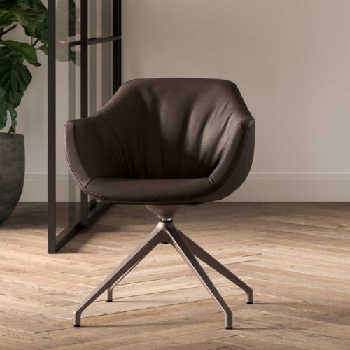 Ozzio Sillón giratorio Halia art. S462 estructura de metal y asiento en tela H.79 cm