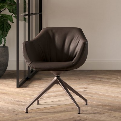 Ozzio Swivel armchair Halia art. S462 metal frame and seat in fabric H.79 cm