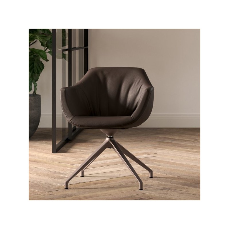  Ozzio Swivel armchair Halia art. S462 metal frame and seat in fabric H.79 cm