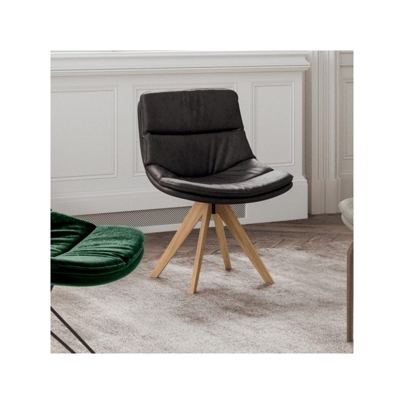  Fauteuil Ozzio Sally art. Structure S058 en hêtre et assise en tissu H.82 cm