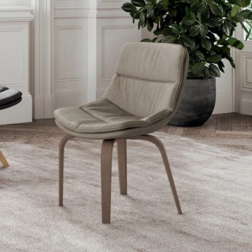 Ozzio Sillón giratorio Selena art. S060 estructura roble y asiento en tejido H.83 cm