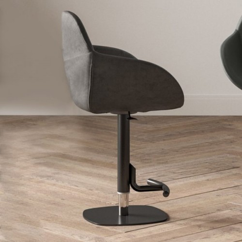 Ozzio Stool Baldo art. S555 metal frame and seat in fabric from H.98 / 125 cm - With armrests
