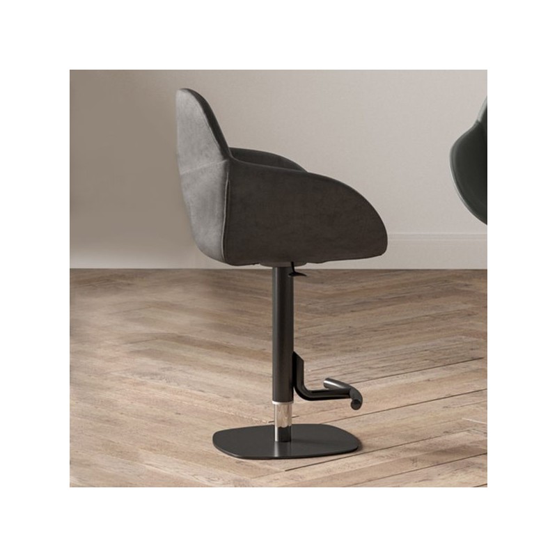  Ozzio Stool Baldo art. S555 metal frame and seat in fabric from H.98 / 125 cm - With armrests