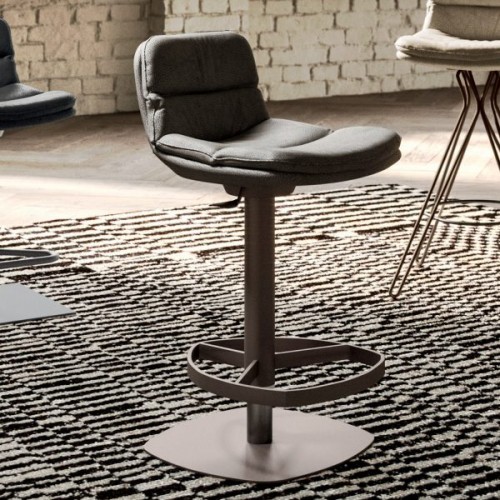 Ozzio Stool Marlon art. S513 metal frame and seat in fabric from H.78 / 104 cm