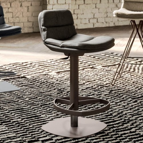 Tabouret pivotant Ozzio Marlon, article S513, avec structure en métal et assise en tissu