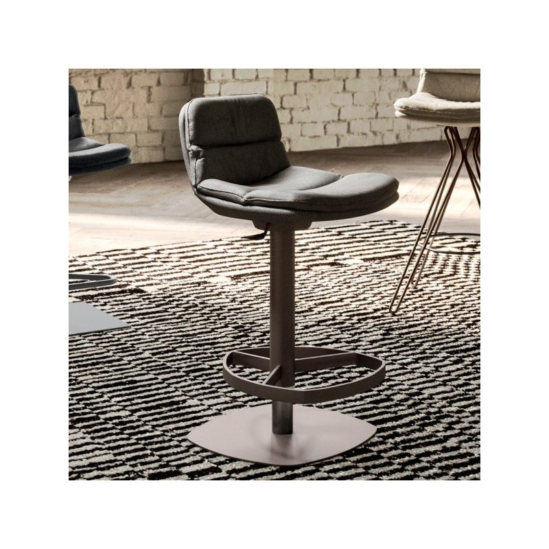  Tabouret Ozzio Marlon art. Structure en métal S513 et assise en tissu de H.78/104 cm