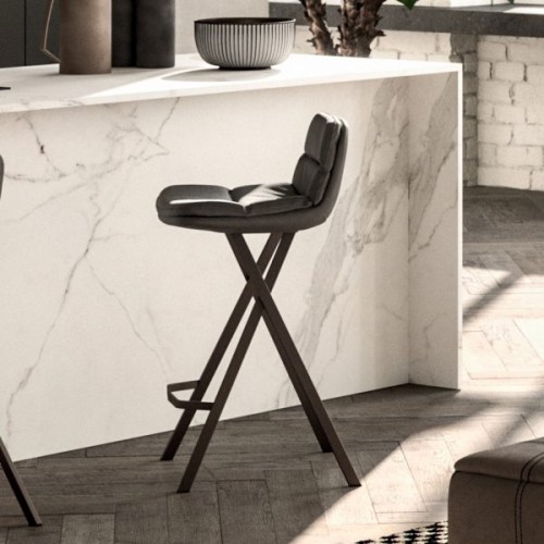 Ozzio Stool Milo art. S503 metal frame and seat in H.88 cm fabric