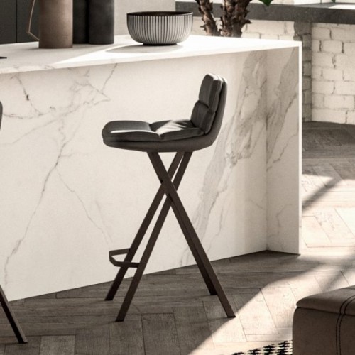 Tabouret Ozzio Milo art. Structure en métal S503 et assise en tissu H.88 cm