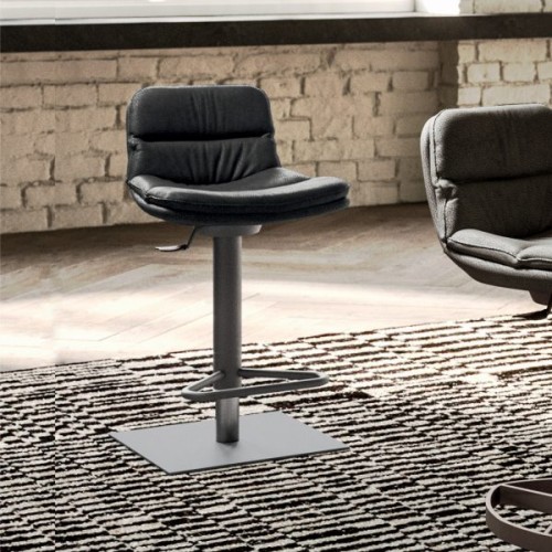 Tabouret Ozzio Morris art. Structure en métal S511 et assise en tissu de H.78/104 cm