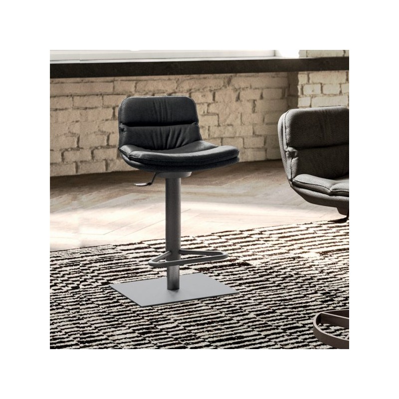  Tabouret Ozzio Morris art. Structure en métal S511 et assise en tissu de H.78/104 cm