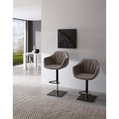 Ozzio Sgabello Nemo art. S554 struttura in metallo e seduta in tessuto da H.92/118.5 cm - Con braccioli