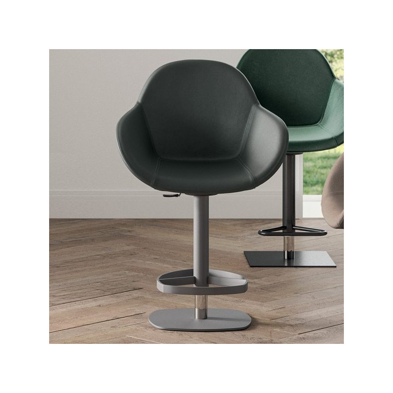  Ozzio Oscar stool art. S559 metal frame and fabric seat from H.97.5 / 124 cm - With armrests
