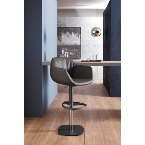 Tabouret Ozzio Piquet art. Structure en métal S550 et assise en tissu de H.92/118,5 cm - Avec accoudoirs
