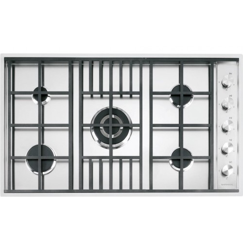 Table de cuisson gaz Barazza LAB 1PLB5 87 cm finition inox satiné
